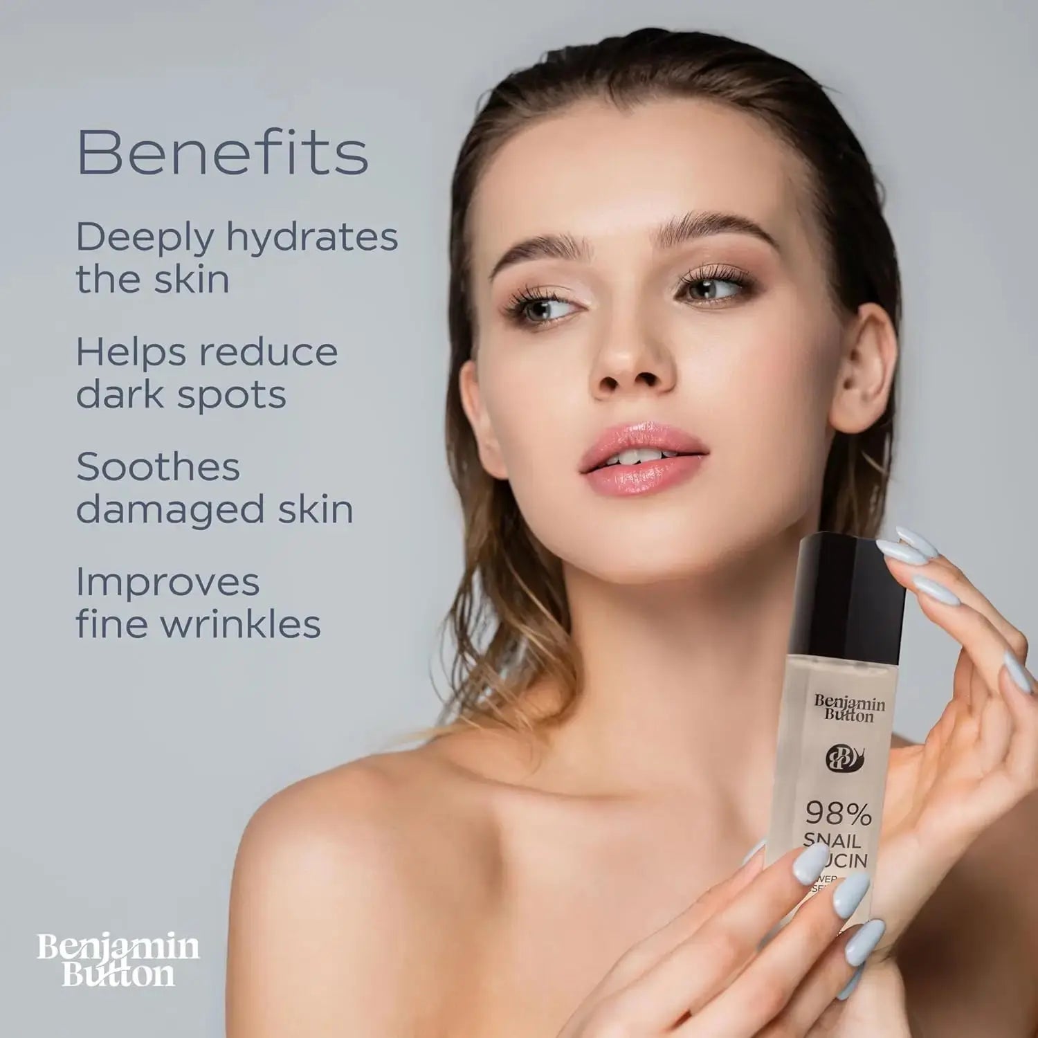 Benjamin Button 98% Snail Mucin Korean Face Serum (100ml)