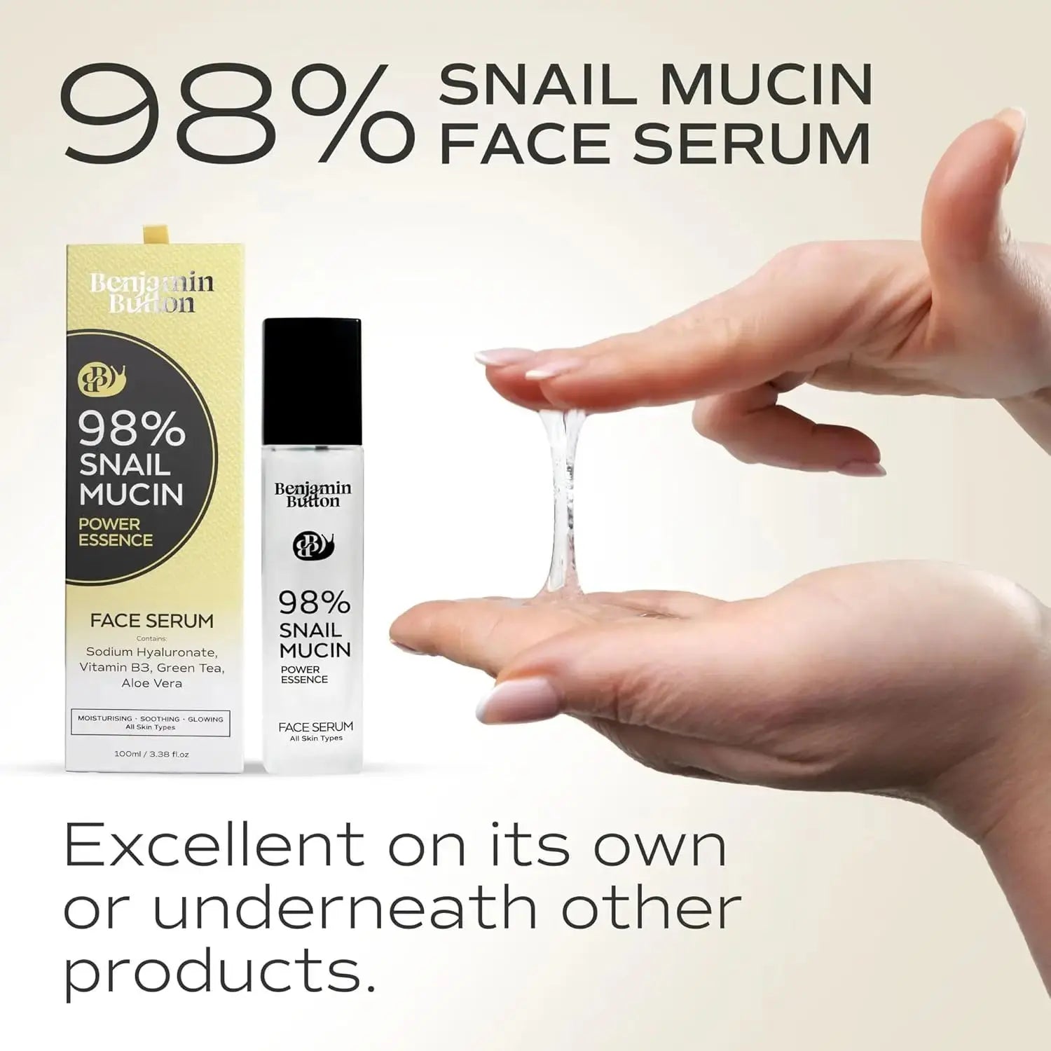 Benjamin Button 98% Snail Mucin Korean Face Serum (100ml)