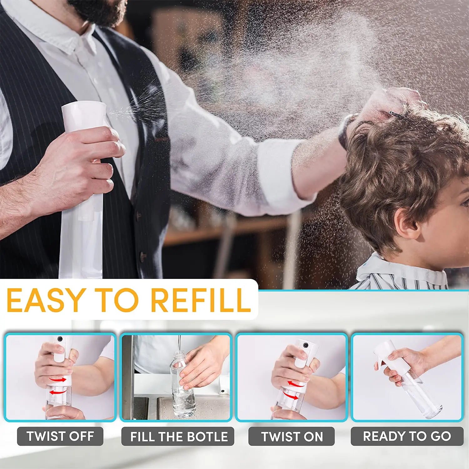 Continuous Spray Bottle 300ml - Salon Professional