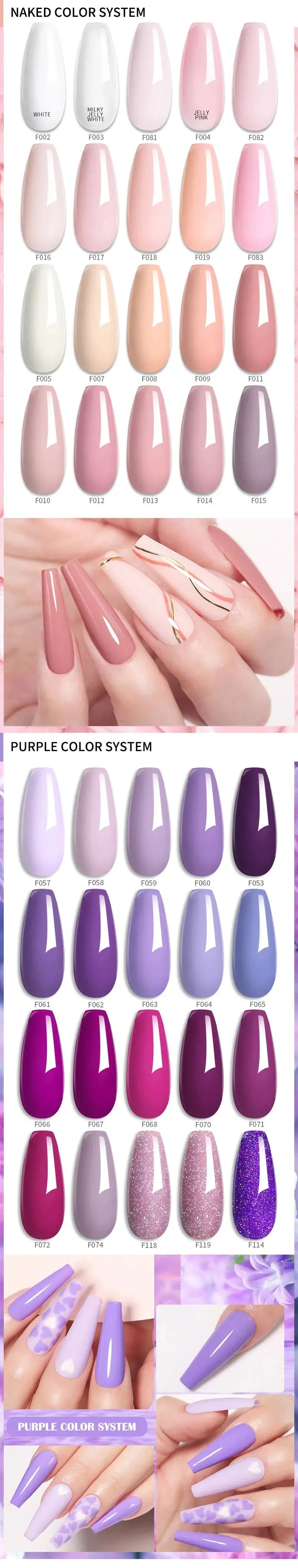 LILYCUTE Gel Nail Polish Set – 6×7ml Soak-Off UV/LED (Multiple Shade Sets)