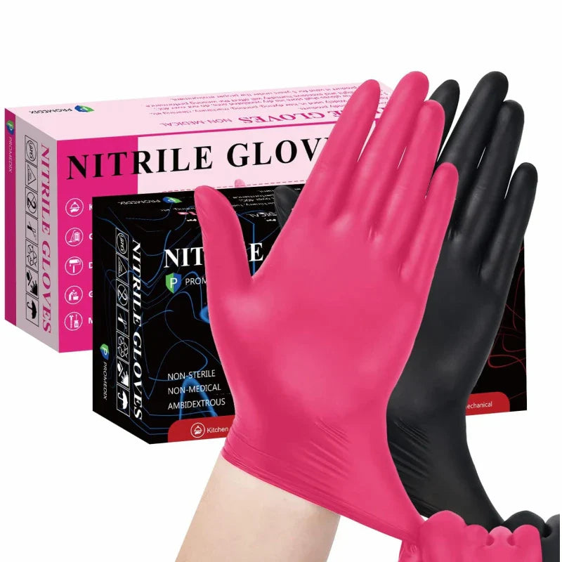 Pink Nitrile Gloves - Powder Free (20/50/100 Pack)