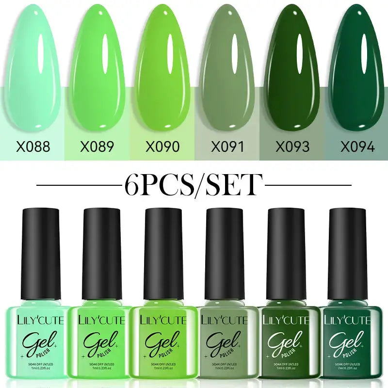 LILYCUTE 6Pcs/set 7ml Gel Polish Kit 125 Colours Semi Permanent