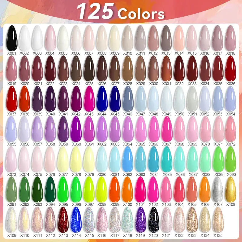 LILYCUTE 6Pcs/set 7ml Gel Polish Kit 125 Colours Semi Permanent