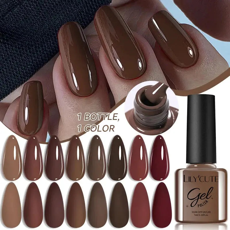 LILYCUTE 6Pcs/set 7ml Gel Polish Kit 125 Colours Semi Permanent