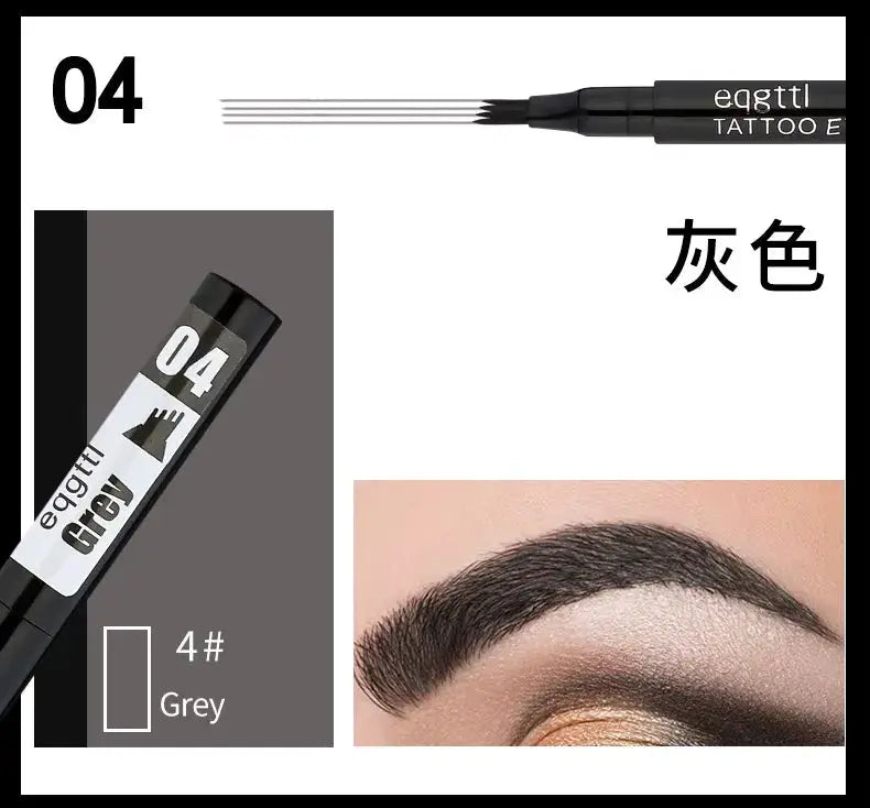 Waterproof 4-Fork Microblading Eyebrow Pen – 3D Tattoo Brow Ink