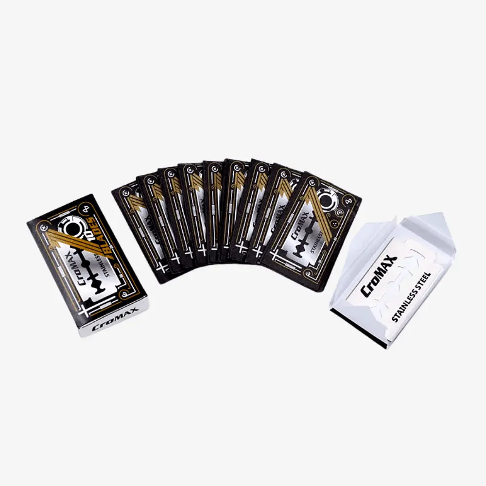 CroMAX Stainless Steel Double Edge Razor Blades – 10 Pack