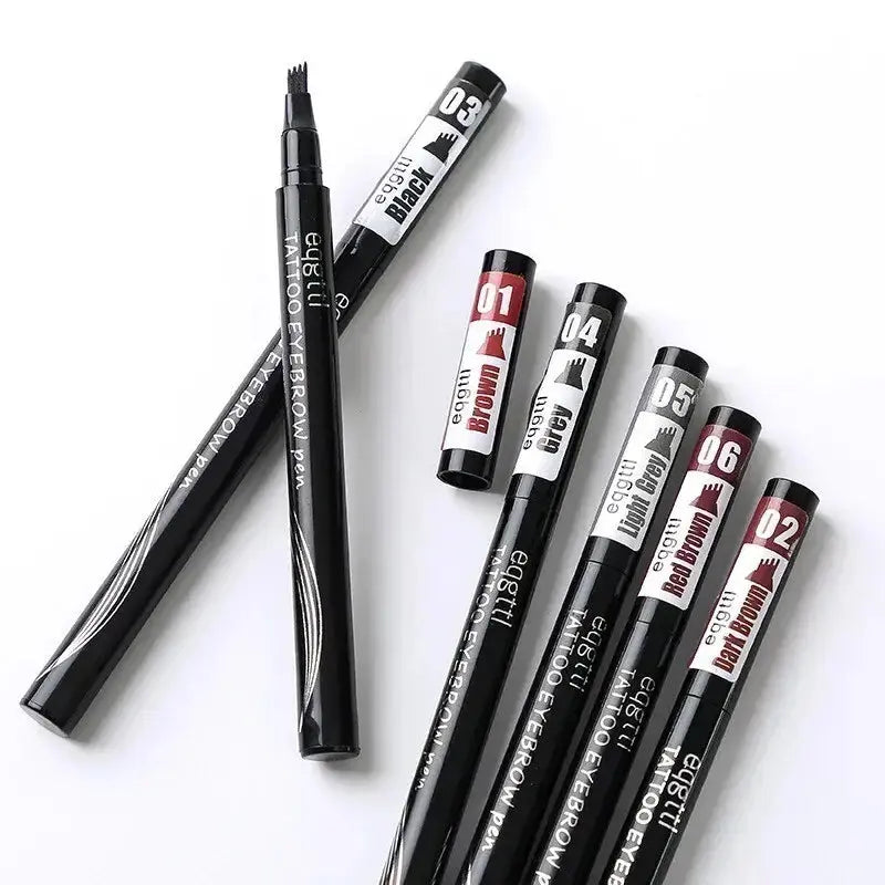 Waterproof 4-Fork Microblading Eyebrow Pen – 3D Tattoo Brow Ink