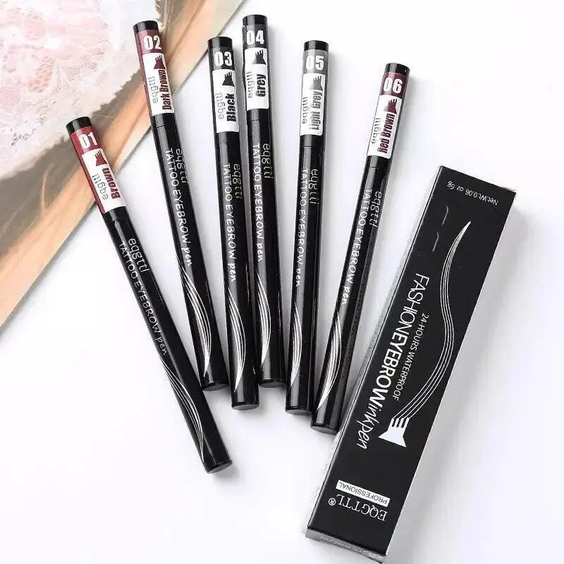 Waterproof 4-Fork Microblading Eyebrow Pen – 3D Tattoo Brow Ink