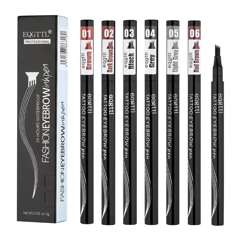 Waterproof 4-Fork Microblading Eyebrow Pen – 3D Tattoo Brow Ink