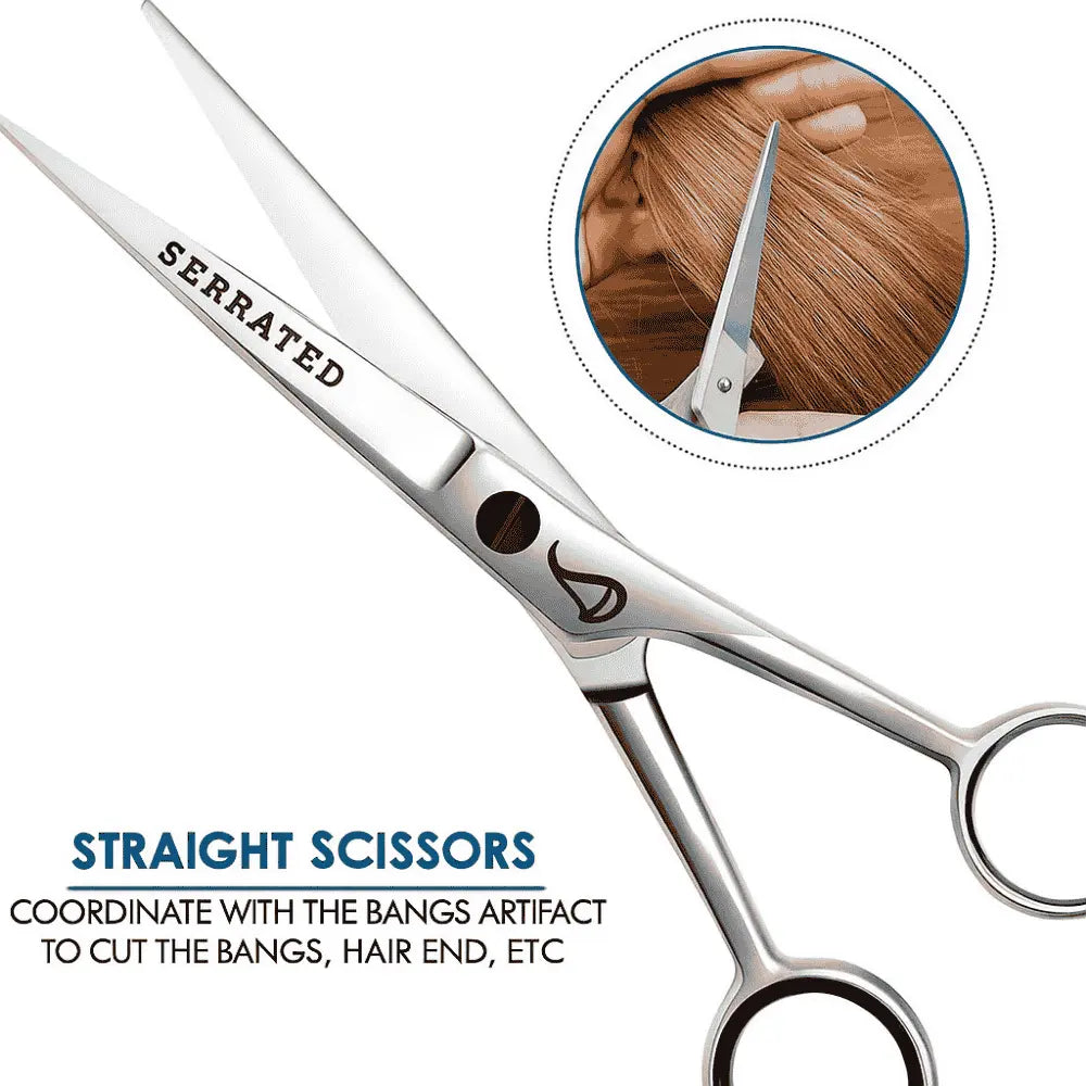 SERRATED Professional Hairdressing Scissors 6 inch Precision Barber Shears