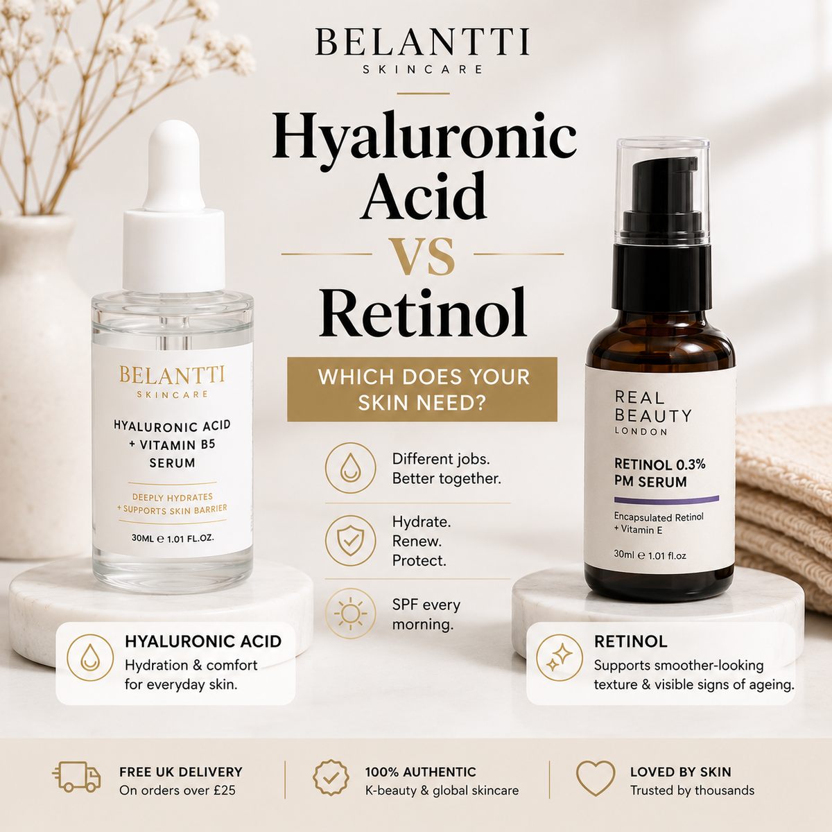 Hyaluronic Acid vs Retinol: Which Does Your Skin Need?