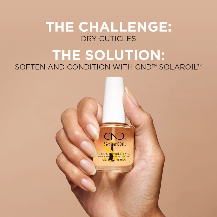 CND SolarOil nail treatment information graphic