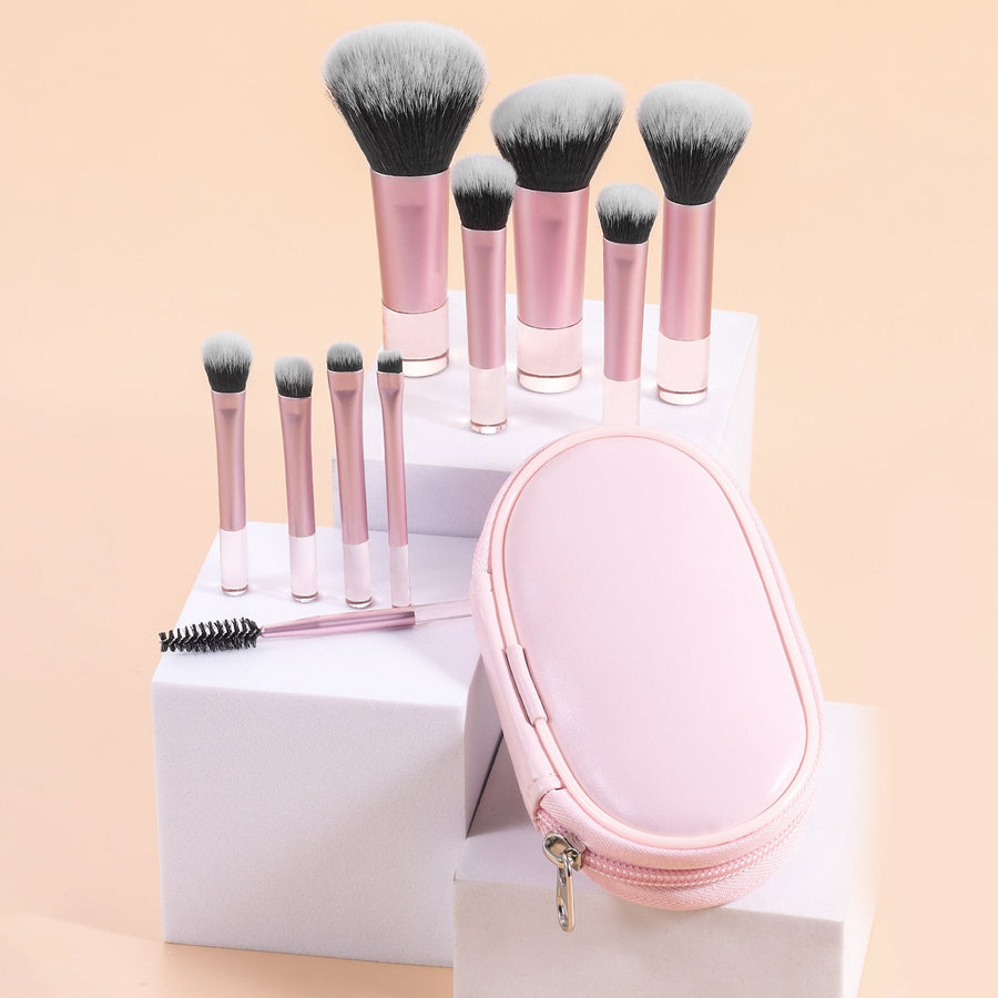 10-piece makeup brush set for face and eye makeup
