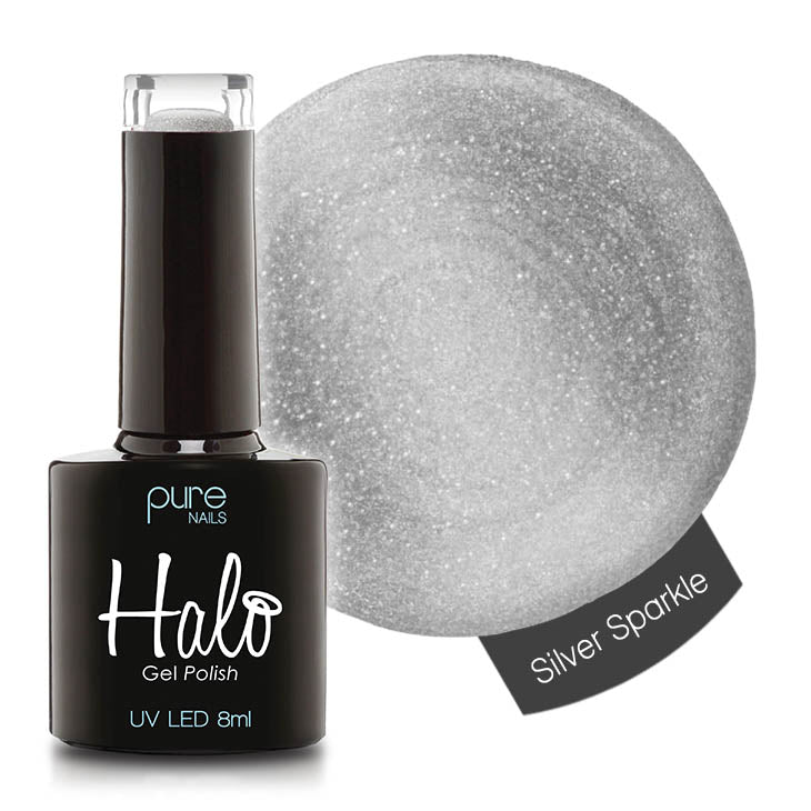 Gel Nail Polish Silver Sparkle 8ml Hair & Beauty Depot