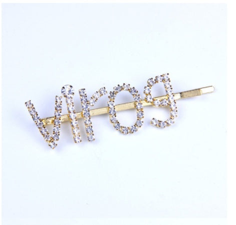Gold-Tone Zodiac Word Hair Clip – product view 20