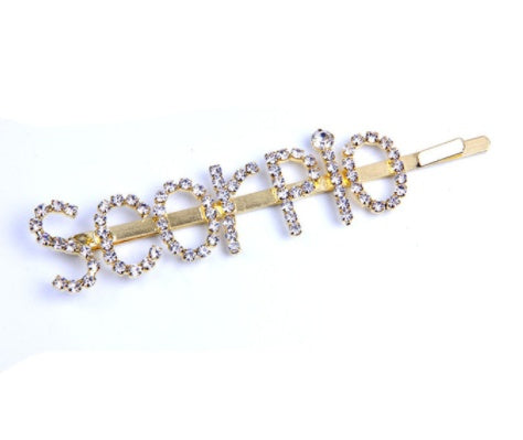Gold-Tone Zodiac Word Hair Clip – product view 2