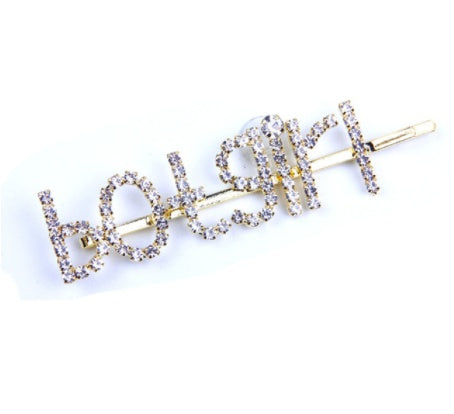 Gold-Tone Zodiac Word Hair Clip – product view 7