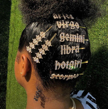 Gold-Tone Zodiac Word Hair Clip – product view 1