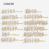 Gold-Tone Zodiac Word Hair Clip – product view 11