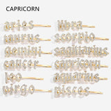 Gold-Tone Zodiac Word Hair Clip – product view 12