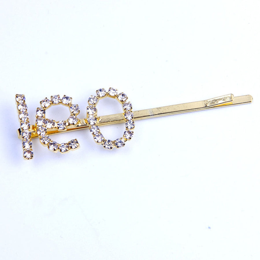 Gold-Tone Zodiac Word Hair Clip – product view 14