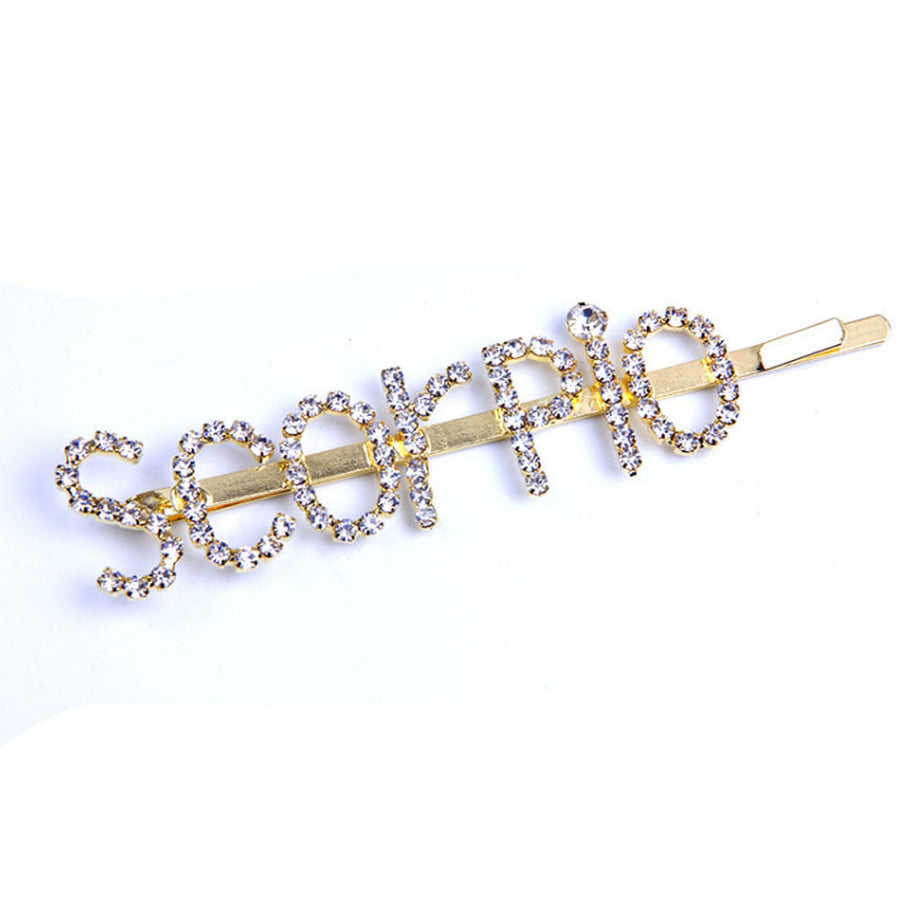 Gold-Tone Zodiac Word Hair Clip – product view 18
