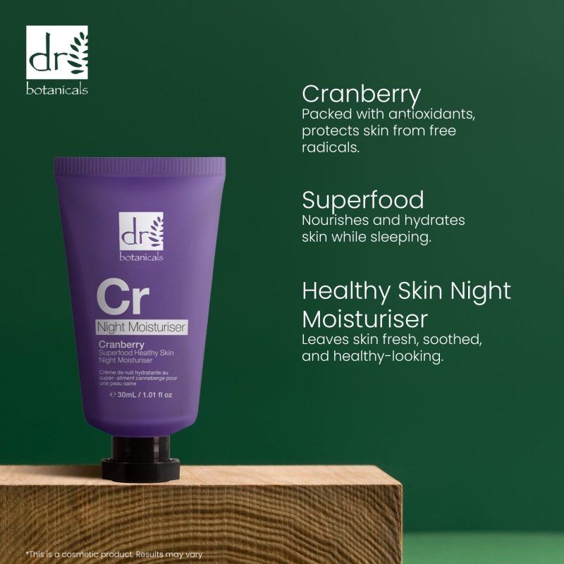 Dr Botanicals Cranberry Superfood Night Moisturiser 30ml