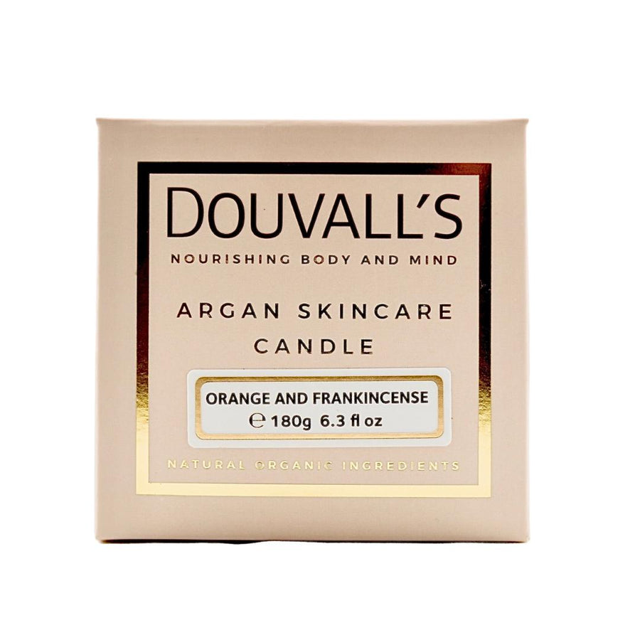 Organic Argan Skincare Candle – Orange & Frankincense (180g)