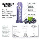 14x BlackCurrant 12,000mg Marine Collagen Liquid Sachets Benjamin Button
