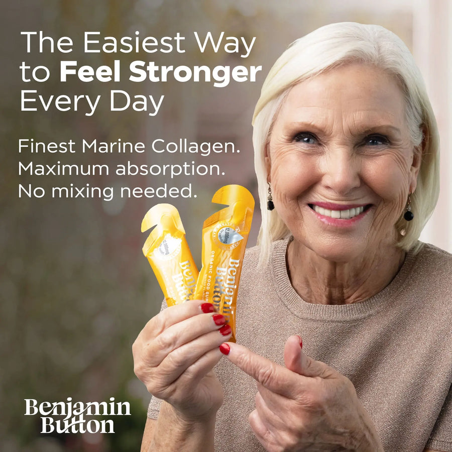 14x Mango 12,000mg Marine Collagen Liquid Sachets Benjamin Button