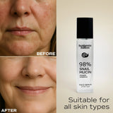 98% snail mucin skincare essence on white background