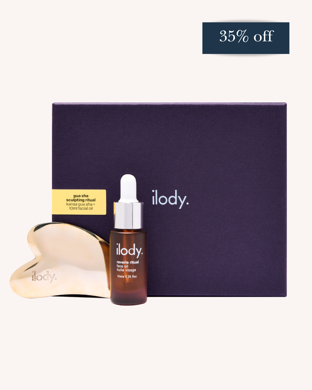 Kansa Gua Sha Sculpting Tool with Nourishing Face Oil