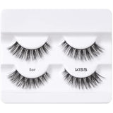 KISS Lash Couture Faux Mink Collection 2 Pairs of False Lashes, Soir, Ultrafine, Tapered, Synthetic Fake Lashes includes Lash Glue