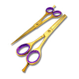 Viva Instruments 6.5” Gold Haircut & Thinning Scissors Set