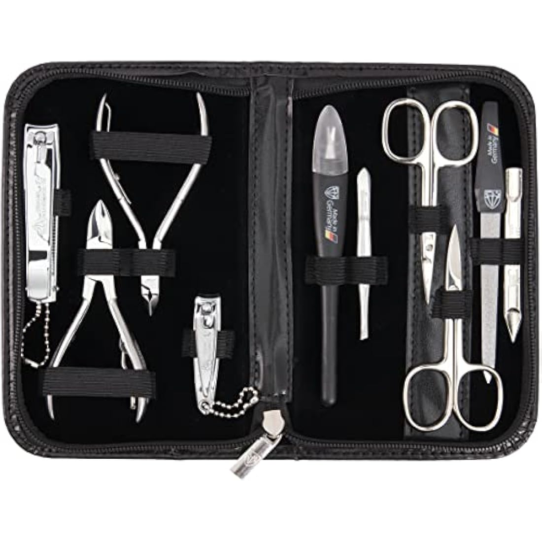  and pedicure grooming kit in black leather case