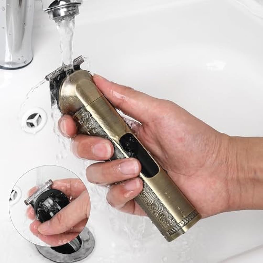 Hatteker 8-in-1 cordless beard and hair trimmer kit with attachments