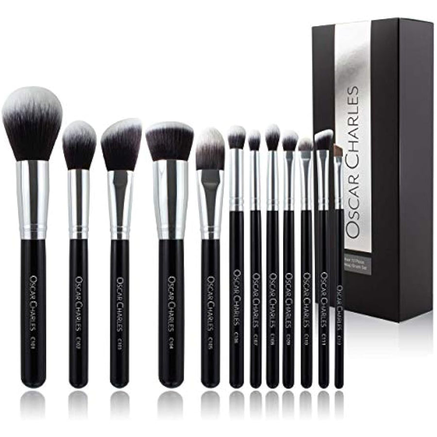Oscar Charles 12-piece silver makeup brush set
