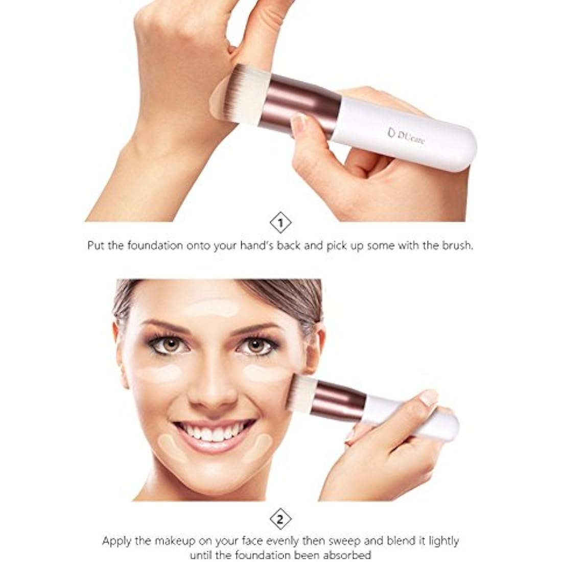 DUcare flat top kabuki foundation makeup brush for liquid and cream foundation