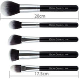Oscar Charles 12-Piece Makeup Brush Set Silver