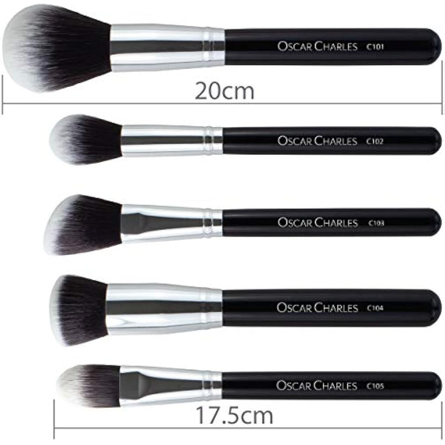 Oscar Charles 12-Piece Makeup Brush Set Silver