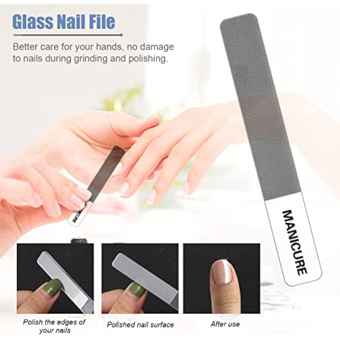 Manicure Set Professional Nail Clippers Pedicure Kit, 16 pcs Stainless Steel Nail Care Tools Grooming Kit with Luxurious Travel Leather Case for Thick Nails Men Women Gift (Blue)