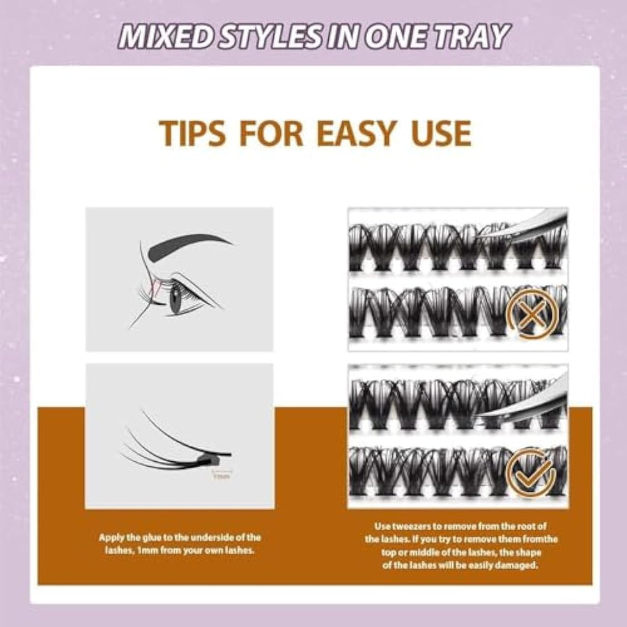 FANDIQ 40D Cat Eye Cluster Lashes 252 Pieces