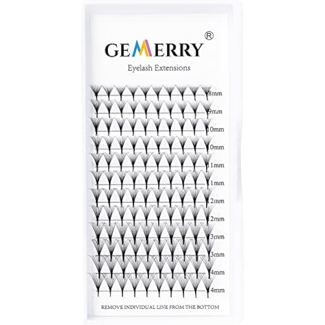 Gemerry 10D Premade Fan Eyelash Extensions 0.07 D Curl Mix 8–14mm