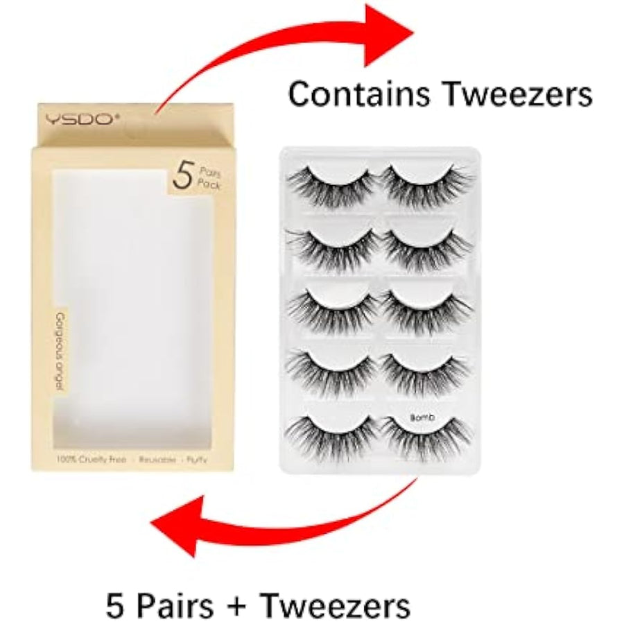Fluffy synthetic strip lash pair in Bomb style