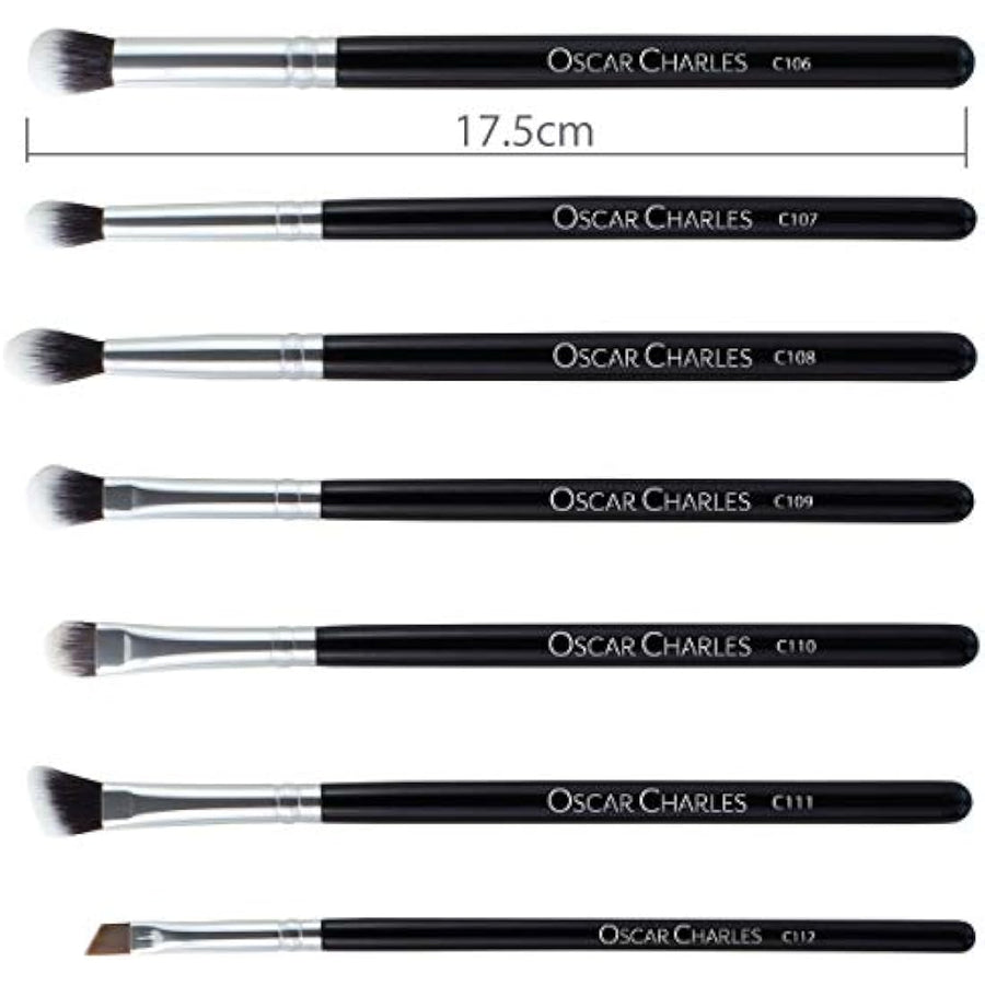 Oscar Charles 12-Piece Makeup Brush Set Silver