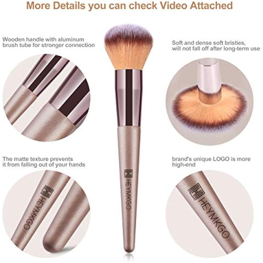 HEYMKGO Makeup Brush Set 15pcs with Bag