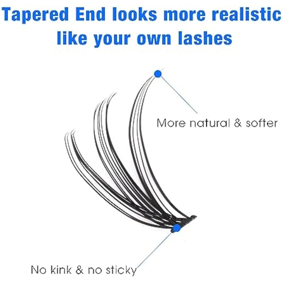 Bransfy 40D D-Curl Lash Clusters 9–16mm – 280 Pieces