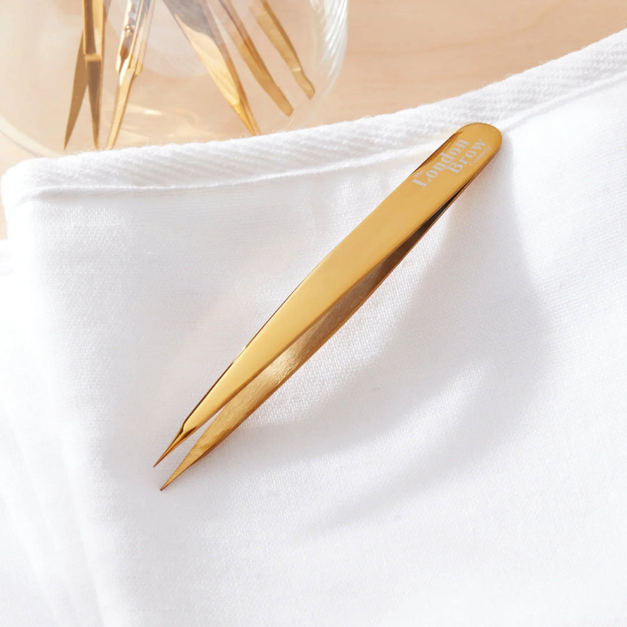 London Brow Gold Pointed Brow Tweezers
