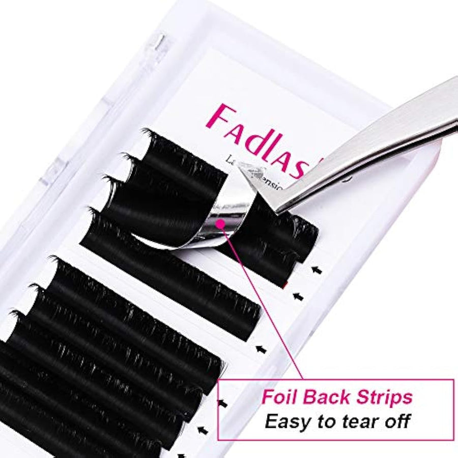 Fadlash D-curl extension fibre length guide