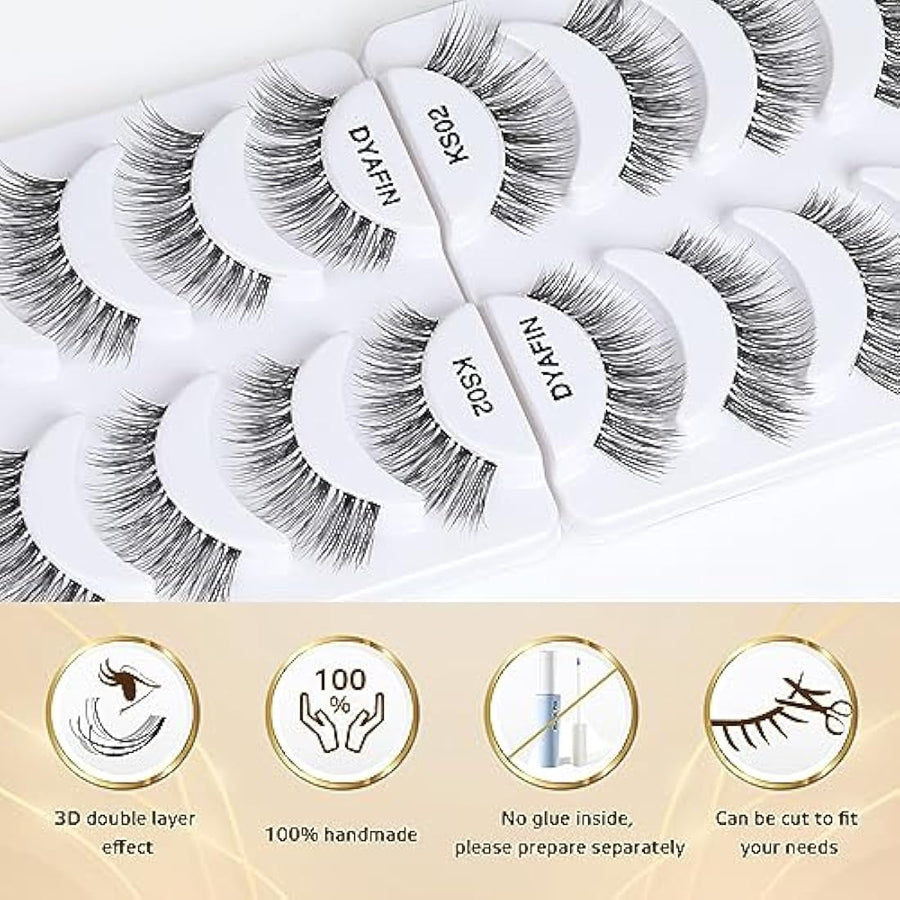 DYAFIN eight-pair lash set packaging SKU B07L5LN54R